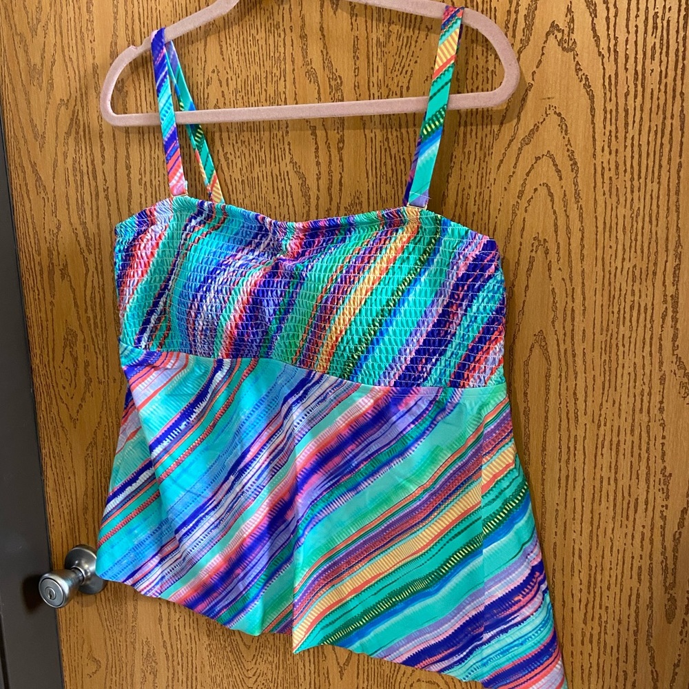 New Smocked bandeau Bodice Tankini Top Swimsuits For All size 18 - Picture 6 of 6